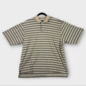 Vintage Nike Golf Polo Shirt Abstract Pattern Mens Size Large Brown Striped EUC
